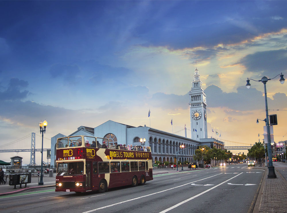 Big Bus Tour at Sunset in San Francisco