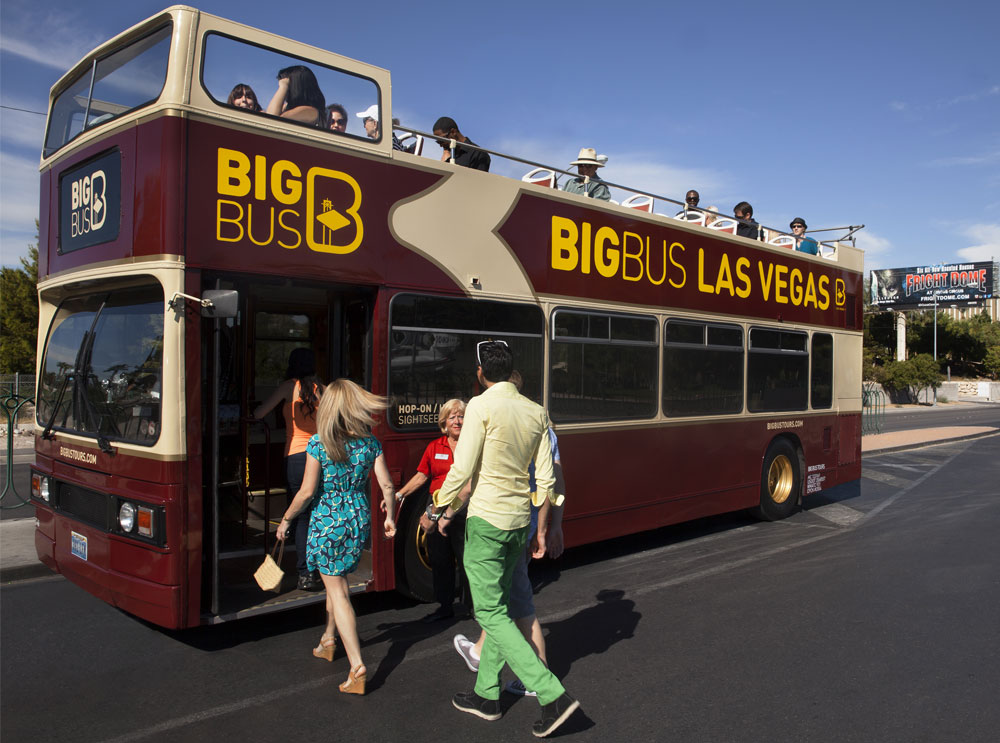 Passengers hopping on a sightseeing tour