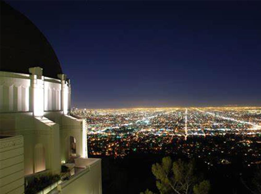 Side view of the Griffith Observatory