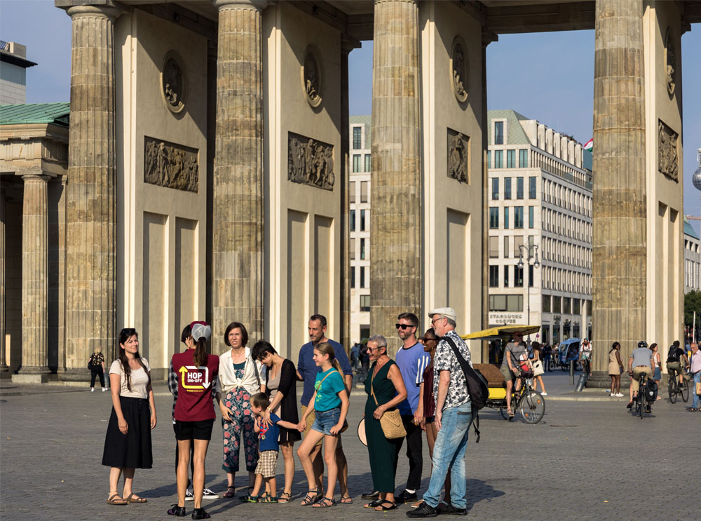 Group of tourists exploring Berlin