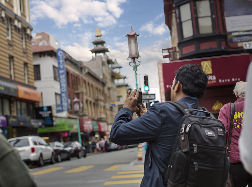 Man taking photo in San Francisco