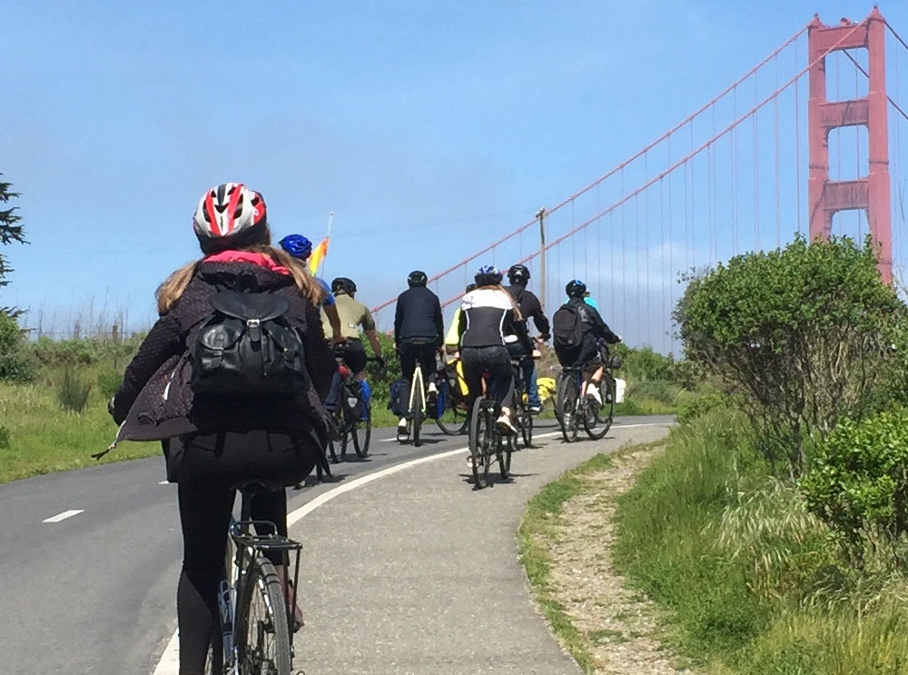 Group cycling in San Francisco