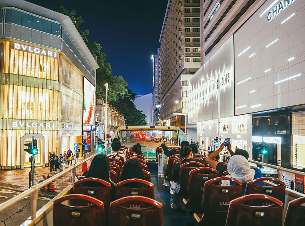 Big Bus Tour Hong Kong Passengers on the Top Deck