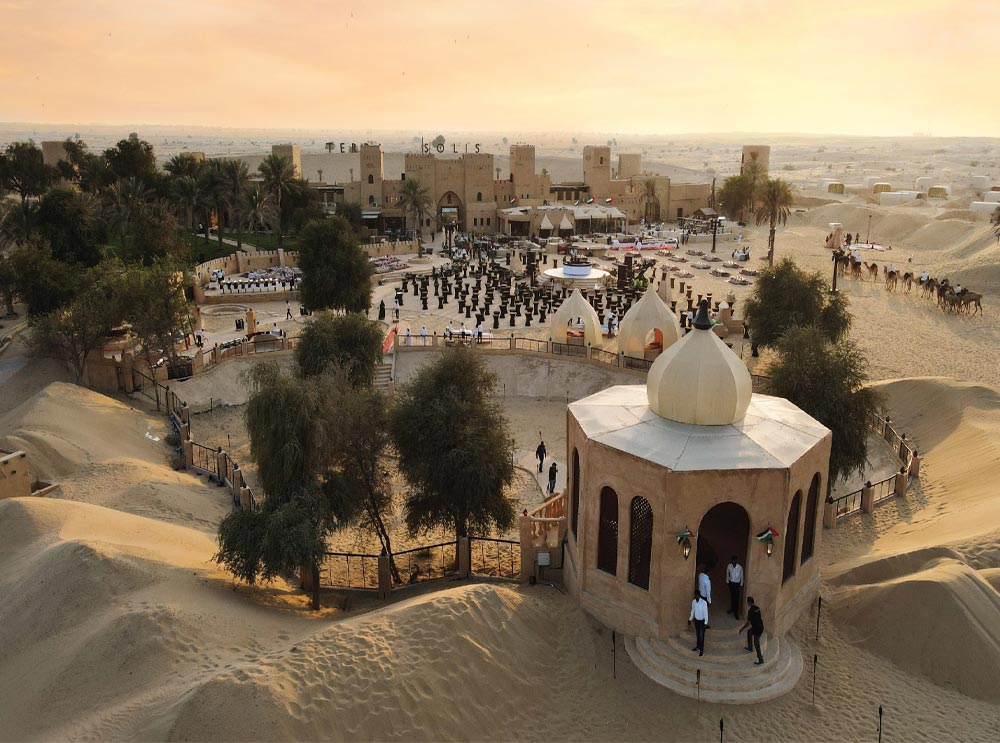 Tour Dubai's Sahara Desert Fortress at sunset