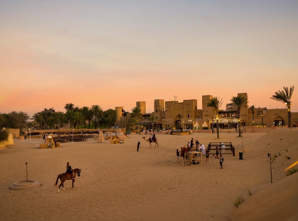 The Sahara Desert Fortress at sunset