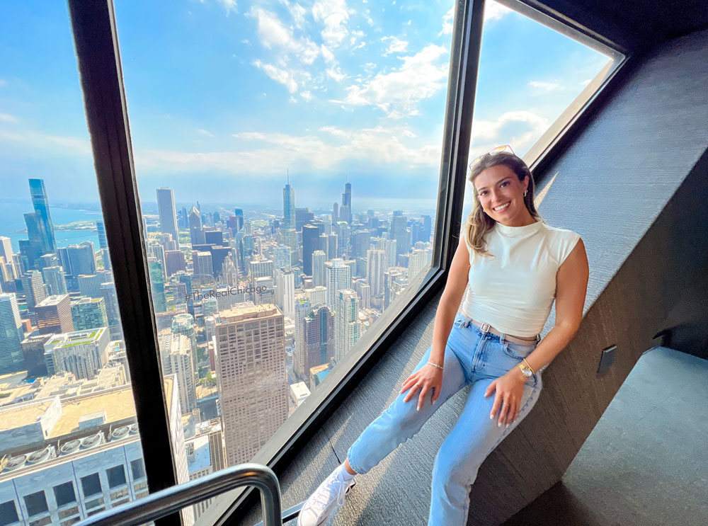 Woman relaxes at 360 Chicago