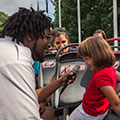 Big Bus Tours Washington DC Child interacting with tour guide