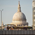 Big Bus London Tour passing St Paul's Cathedral