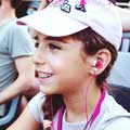 Girl listening to Big Bus Tours Rome Commentary