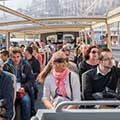 Passengers on the top deck of Big Bus Tours Vienna