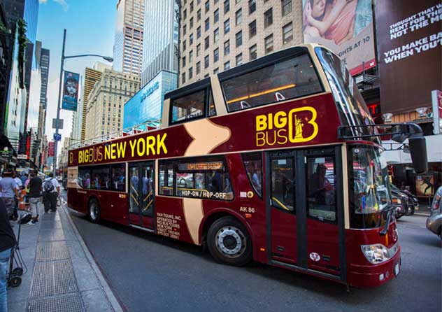 line of tour buses