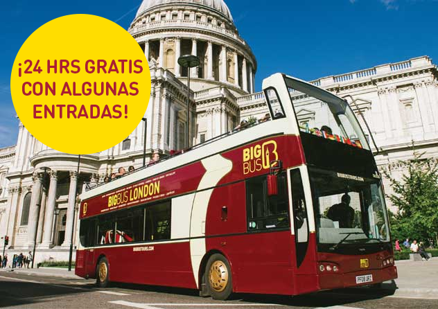 View of Big Bus Tours in front of St. Paul's Cathedral in London