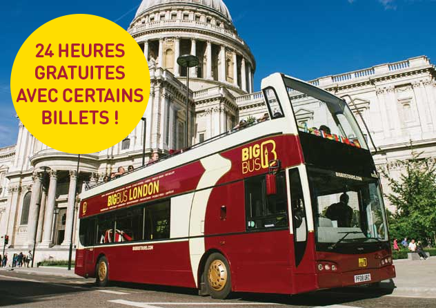 View of Big Bus Tours in front of St. Paul's Cathedral in London