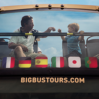 Father and son on a Big Bus Washington DC