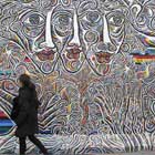 Ansicht eines Wandbilds an der Berliner Mauer
