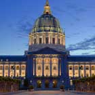 Abendansicht des Civic Center in San Francisco