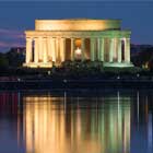 The Lincoln Memorial in Washington DC at night