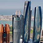 Blick auf Etihad Towers in Abu Dhabi