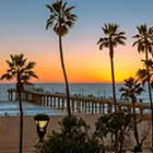Playa de Los Ángeles al atardecer