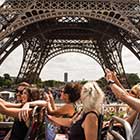Big Bus Tours Paris passing the Eiffel Tower