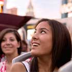 Woman on a Big Bus Tour
