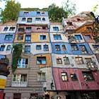 View of Hundertwasser Haus in Vienna