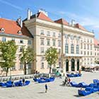 Vista del barrio de los museos de Viena