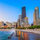 Blick auf das Seeufer von Chicago