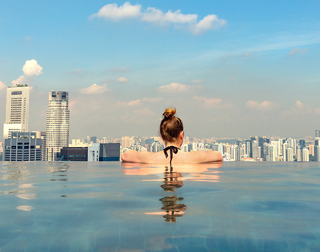 Lady sightseeing in Singapore