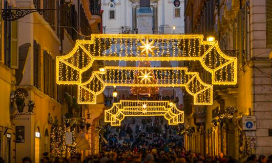 Weihnachtsbeleuchtung in Rom