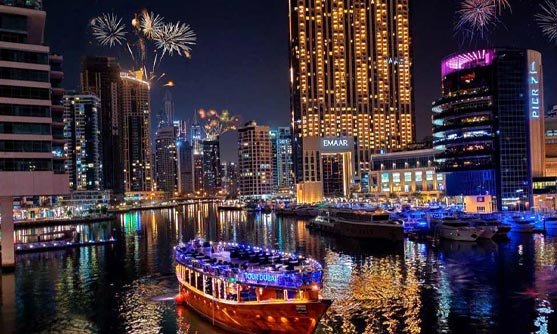 Dubai Marina New Year's Eve Dhow Dinner Cruise Overview